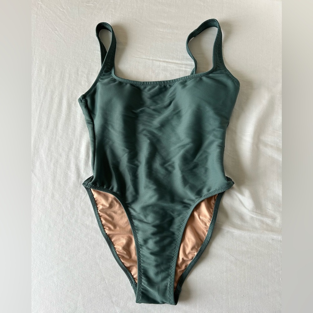 JCREW high leg, low back one piece